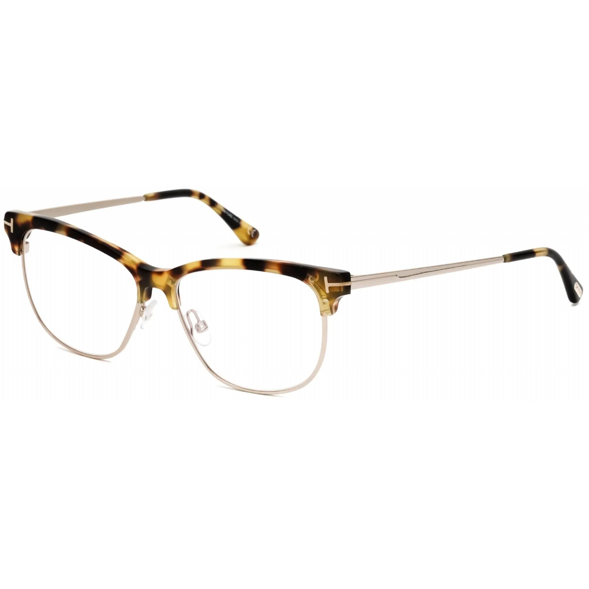 Tom Ford Women's Eyeglasses - Tortoise/Rose Gold Plastic Square Frame | FT5546-B 056