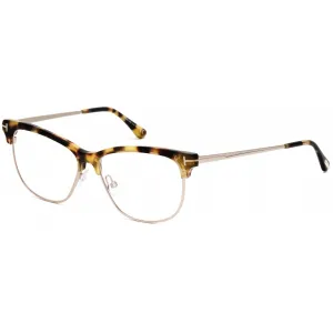 Tom Ford Women's Eyeglasses - Tortoise/Rose Gold Plastic Square Frame | FT5546-B 056
