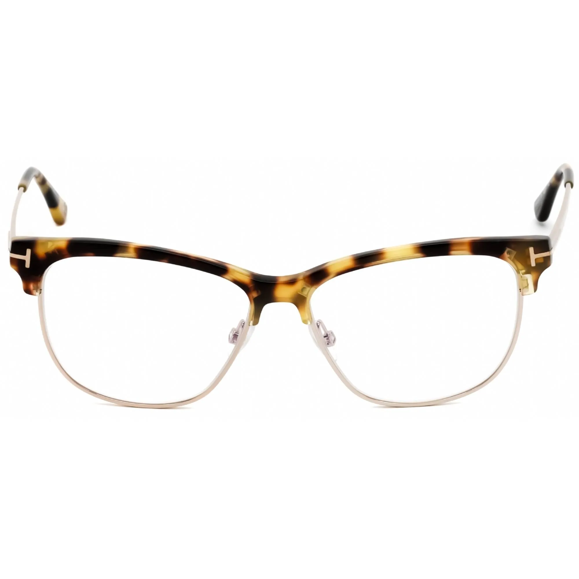 Tom Ford Women's Eyeglasses - Tortoise/Rose Gold Plastic Square Frame | FT5546-B 056