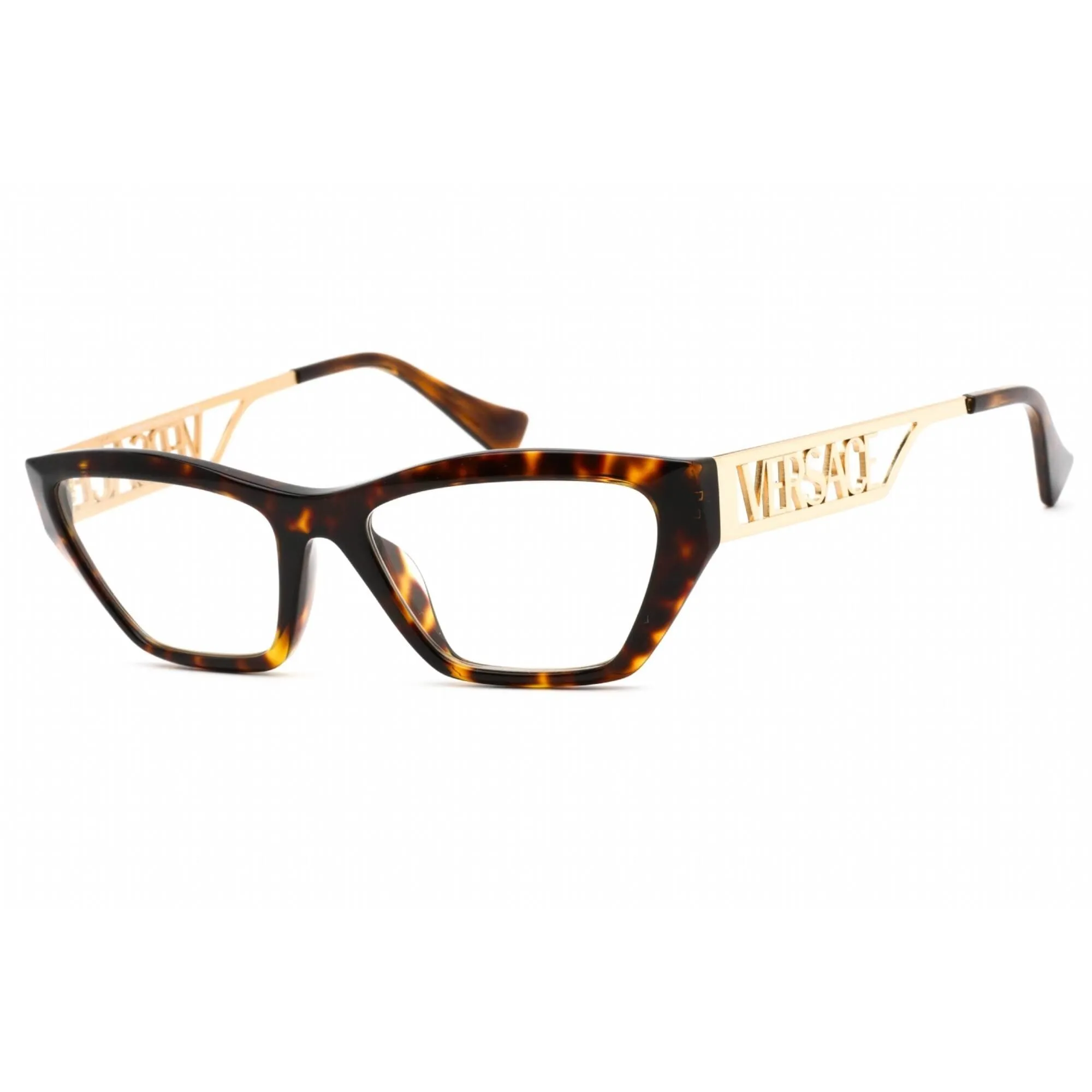 Versace Women's Eyeglasses - Dark Havana Plastic Cat Eye Shape Frame | 0VE3327U 108