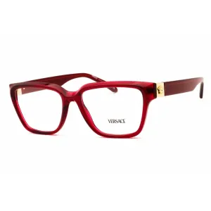 Versace Women's Eyeglasses - Transparent Red Rectangular Full Rim Frame | 0VE3357 388