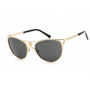 Versace Women's Sunglasses - Gold Cat Eye Shape Frame Dark Grey Lens | VE2237 100287