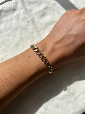 Vintage 9ct Yellow Gold Heavy Curb Link Bracelet