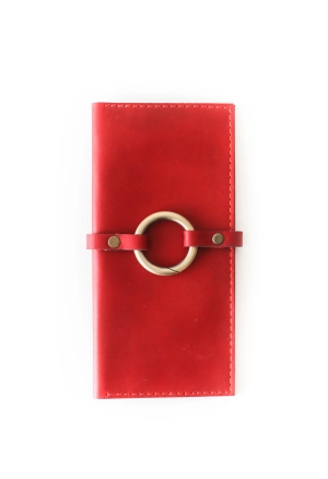Women's Bifold Red Leather Wallet - N02