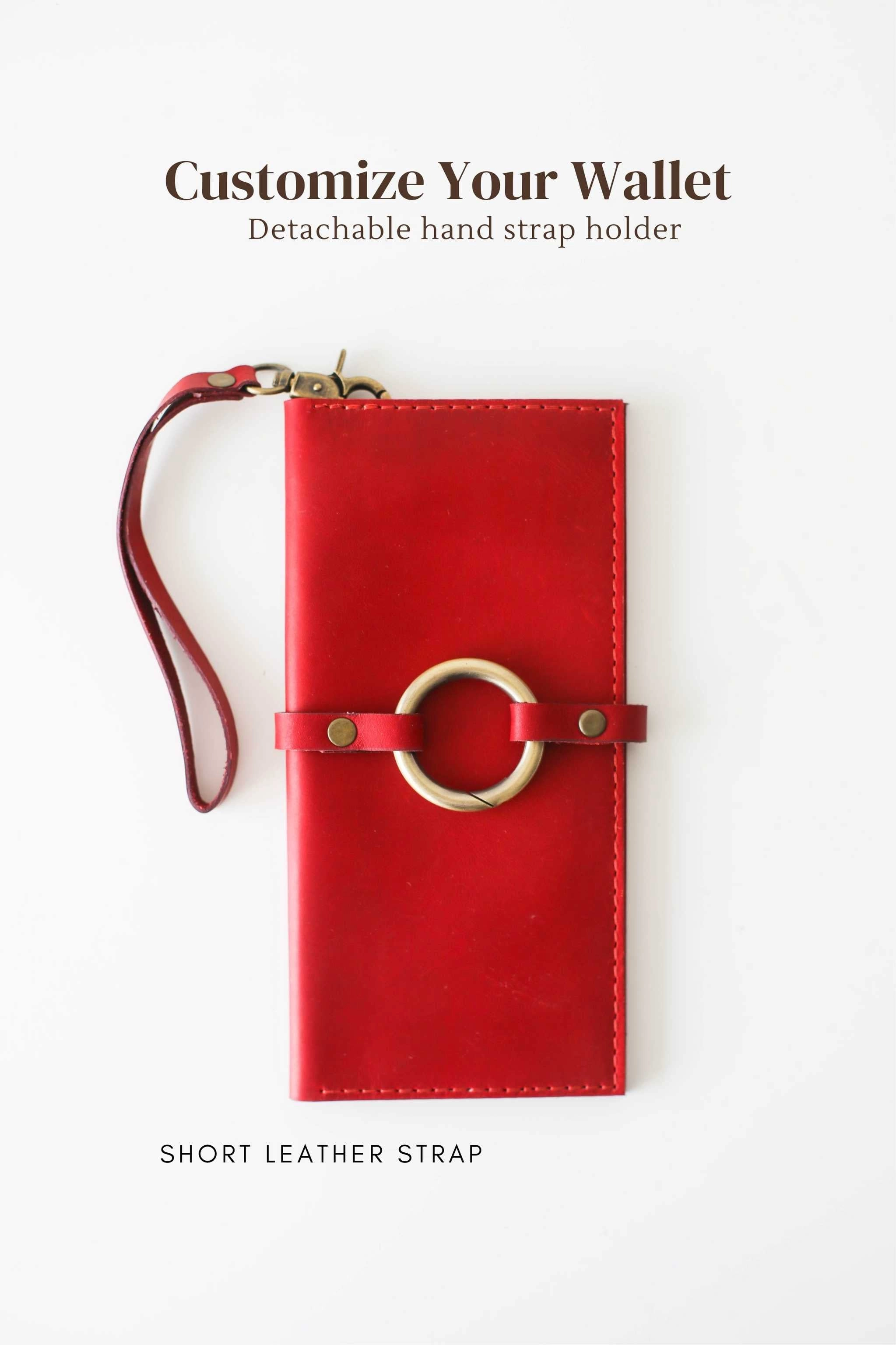 Women's Bifold Red Leather Wallet - N02