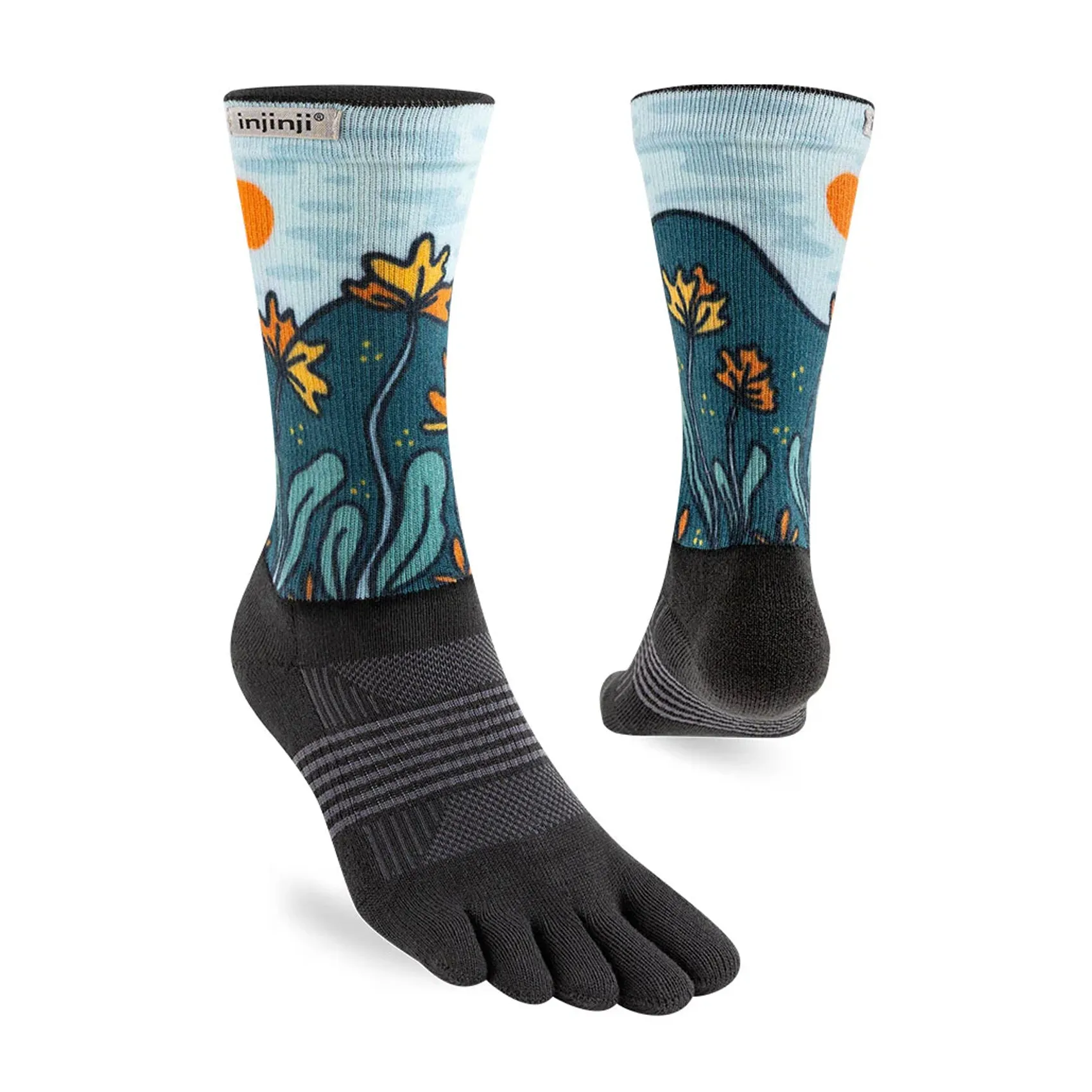 Womens Injinji Trail Artist Designed Crew Socks