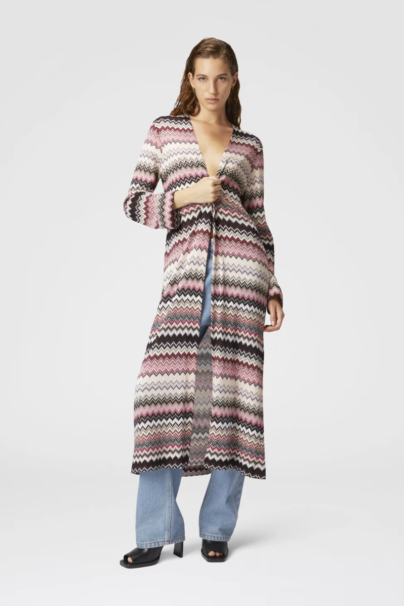 Zig Zag Long Cardigan
